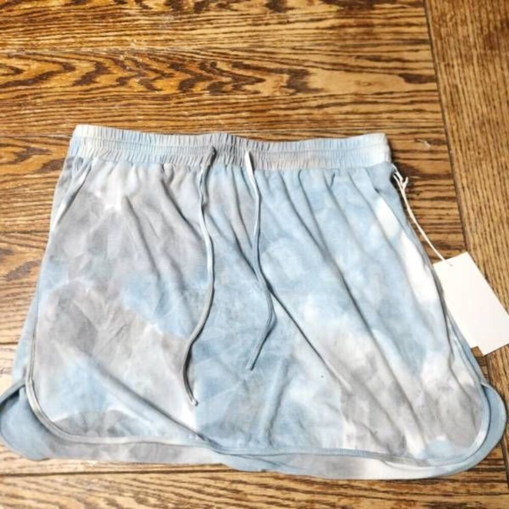 NWT Johnny Was Calme Rain Blue Tie Dye Commuter short skirt Sz Large